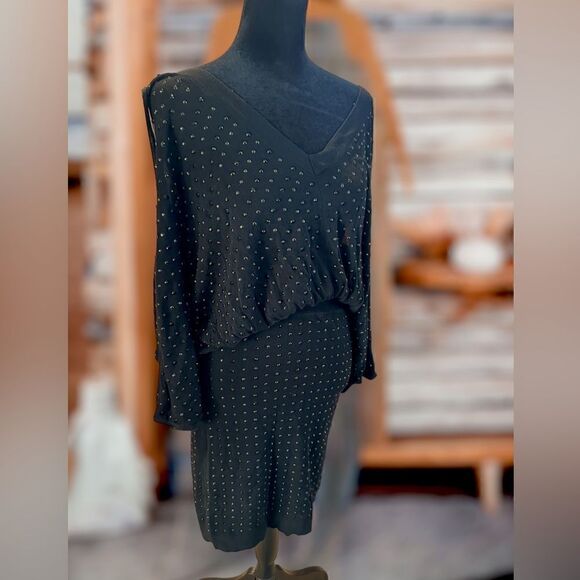 🔥🔥Faith Connexion Embellished Studded V Neck Slouchy Mini  Dress Size S - Picture 8 of 16